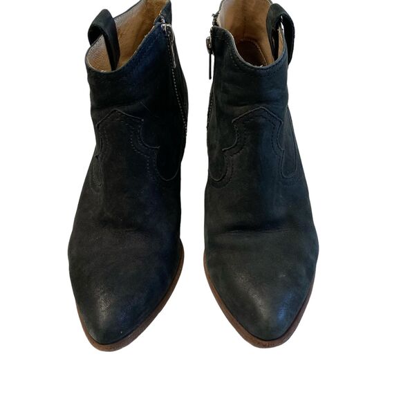 FRYE Reina Black Suede Ankle Western Style Bootie Size 7 - Picture 2 of 15